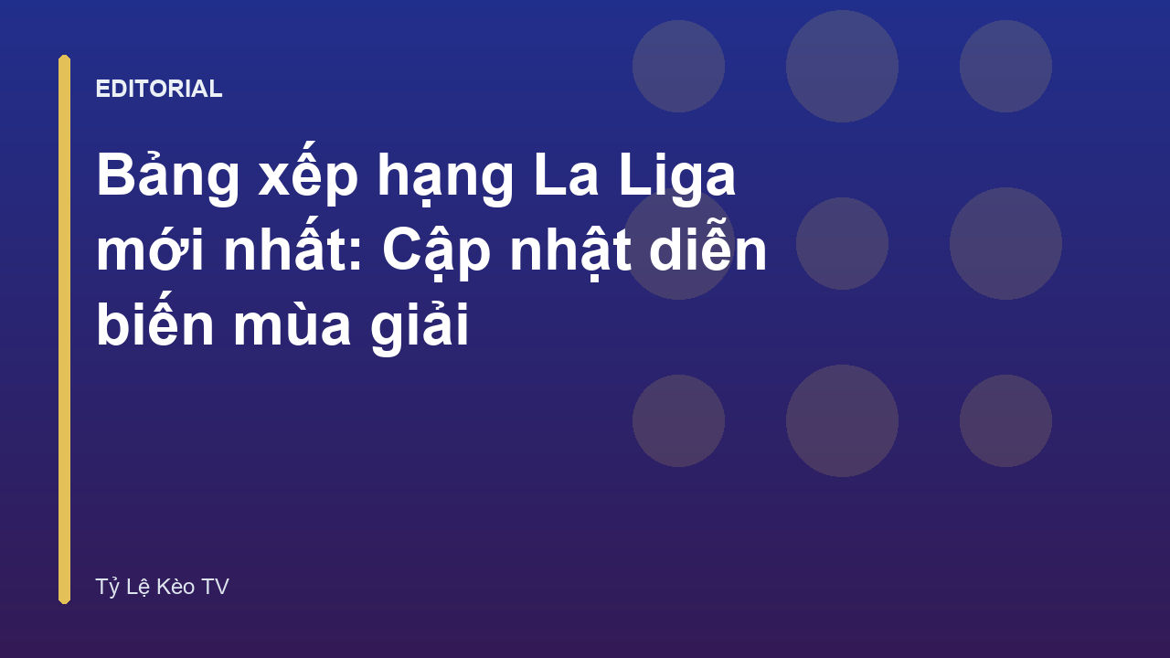 Bảng xếp hạng La Liga mùa giải mới nhất